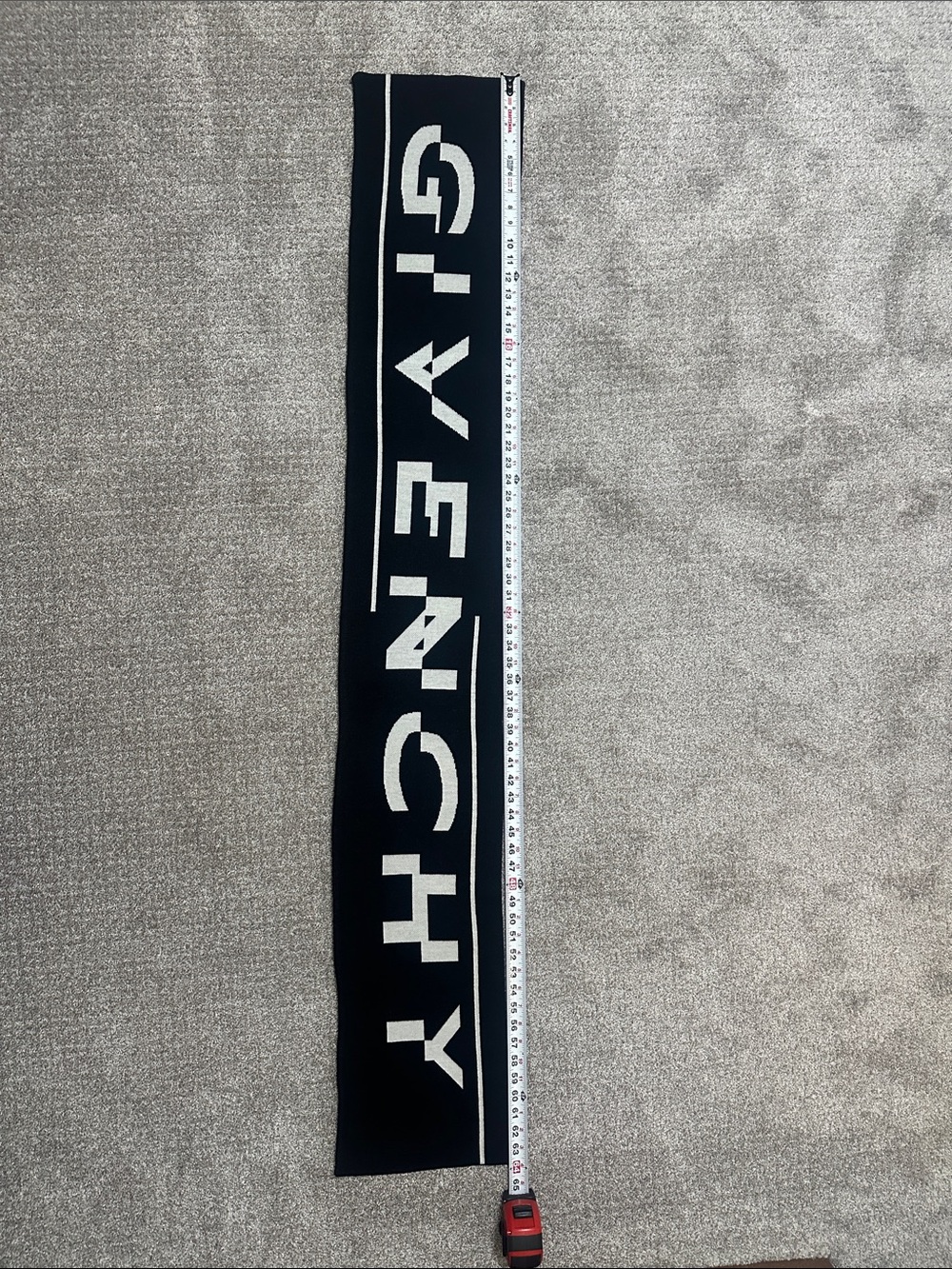 Givenchy Black and White Logo Knit Scarf